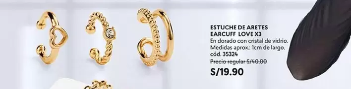 Dorado - ESTUCHE DE ARETES EARCUFF LOVE X3