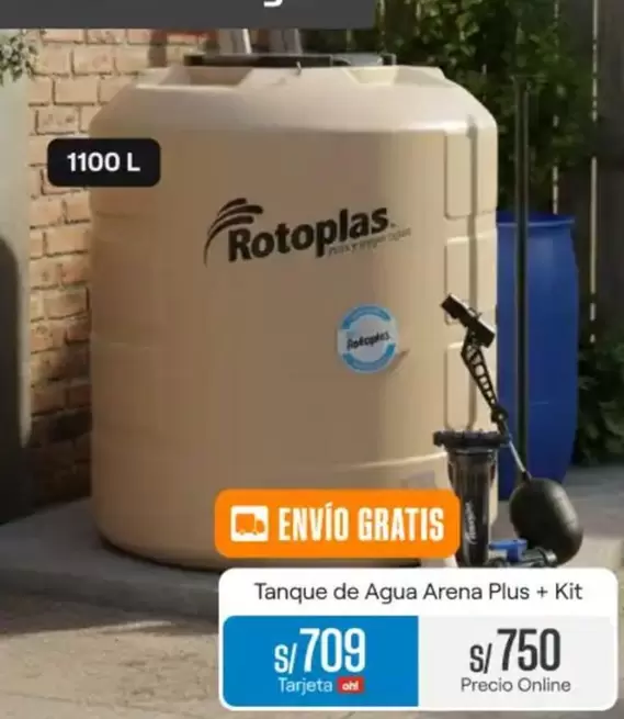 Rotoplas - Tanque de Agua Arena Plus + Kit