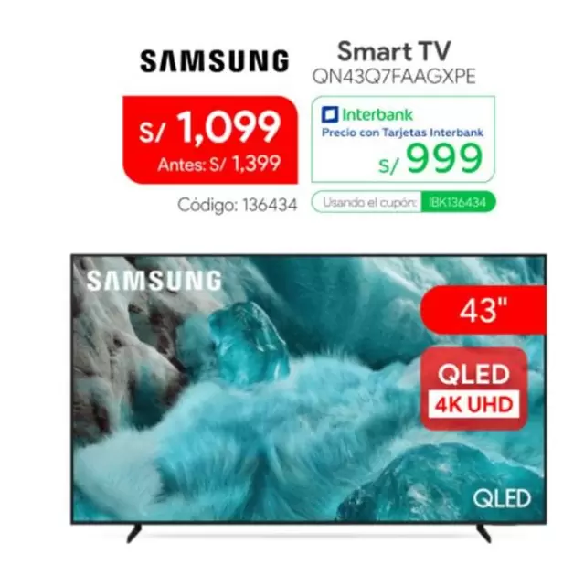 Samsung - Smart TV QN43Q7FAAGXPE