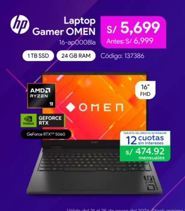 Hp - Gamer OMEN 16-ap0008la