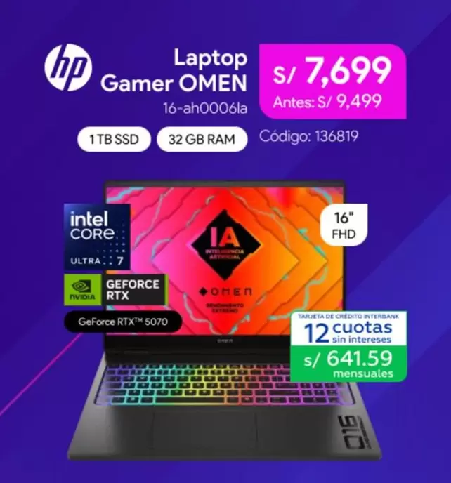 Hp - Gamer OMEN 16-ah0006la