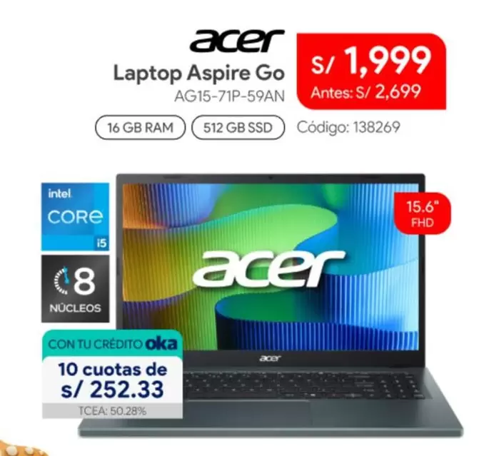 Acer - Laptop Aspire Go AG15-71P-59AN