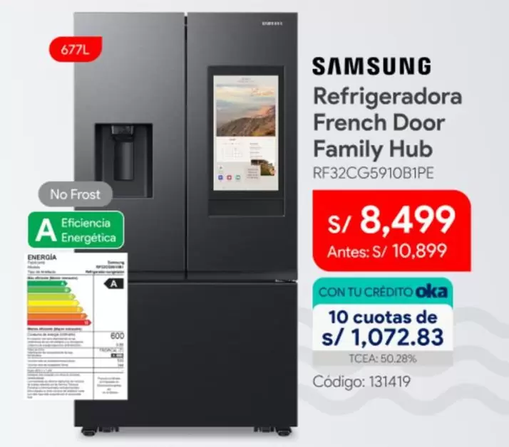 Samsung - Refrigeradora French Door Family Hub RF32CG5910B1PE
