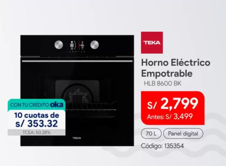 Horno Eléctrico Empotrable HLB 8600 BK