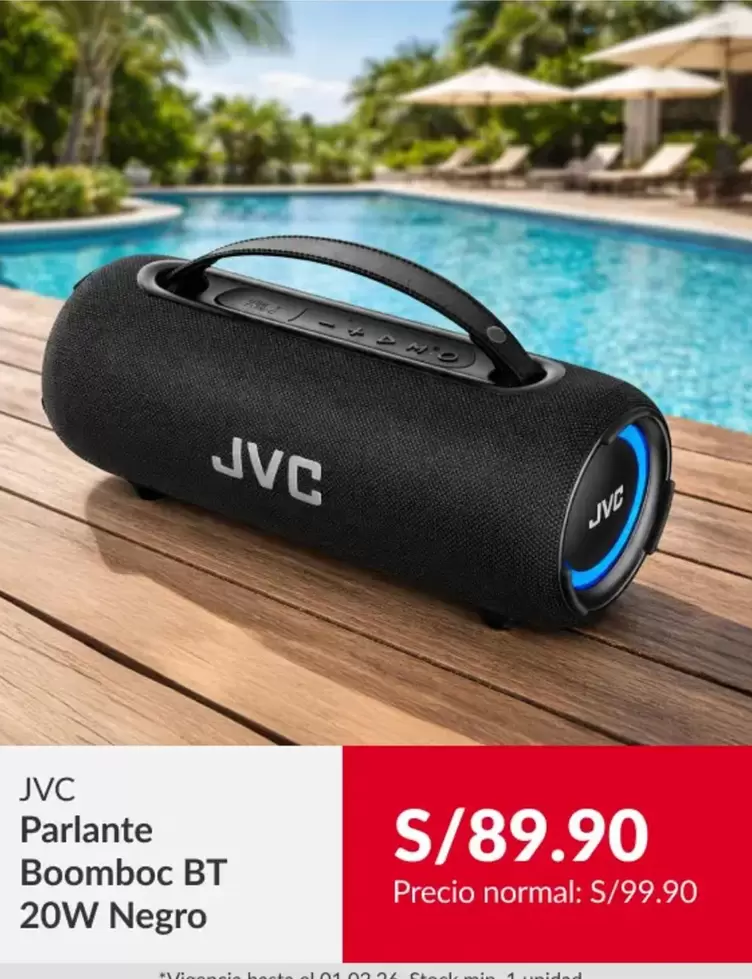 JVC - Parlante Boomboc BT 20W Negro