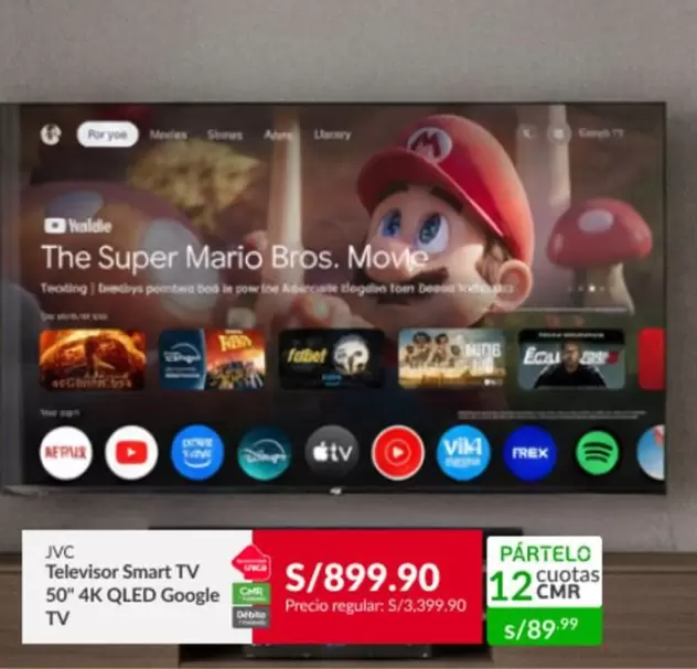 JVC - Televisor Smart TV 50" 4K QLED Google TV