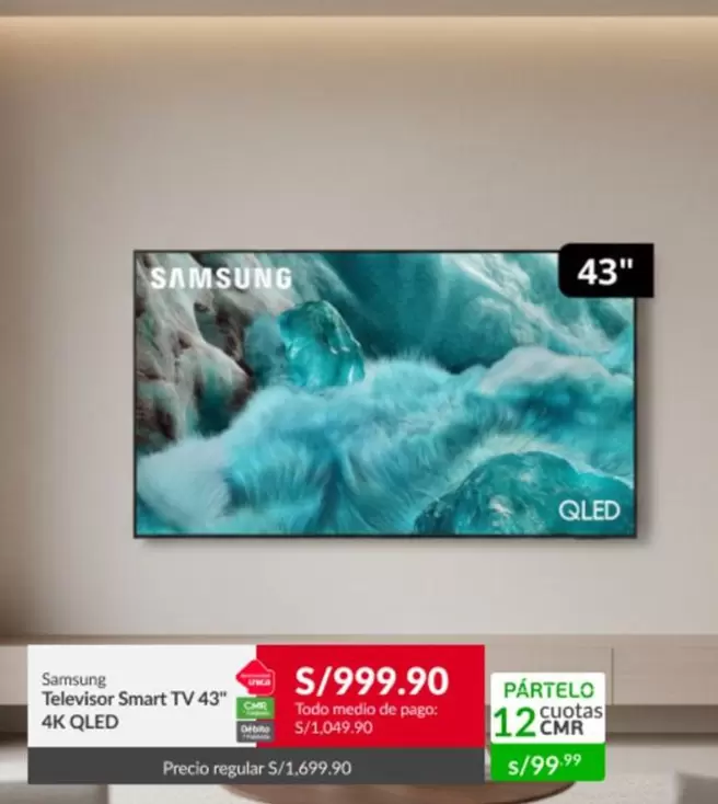 Samsung - Televisor Smart TV 43" 4K QLED