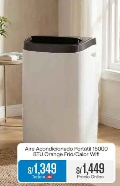 Orange - Aire Acondicionado Portátil 15000 BTU  Frío/Calor Wifi