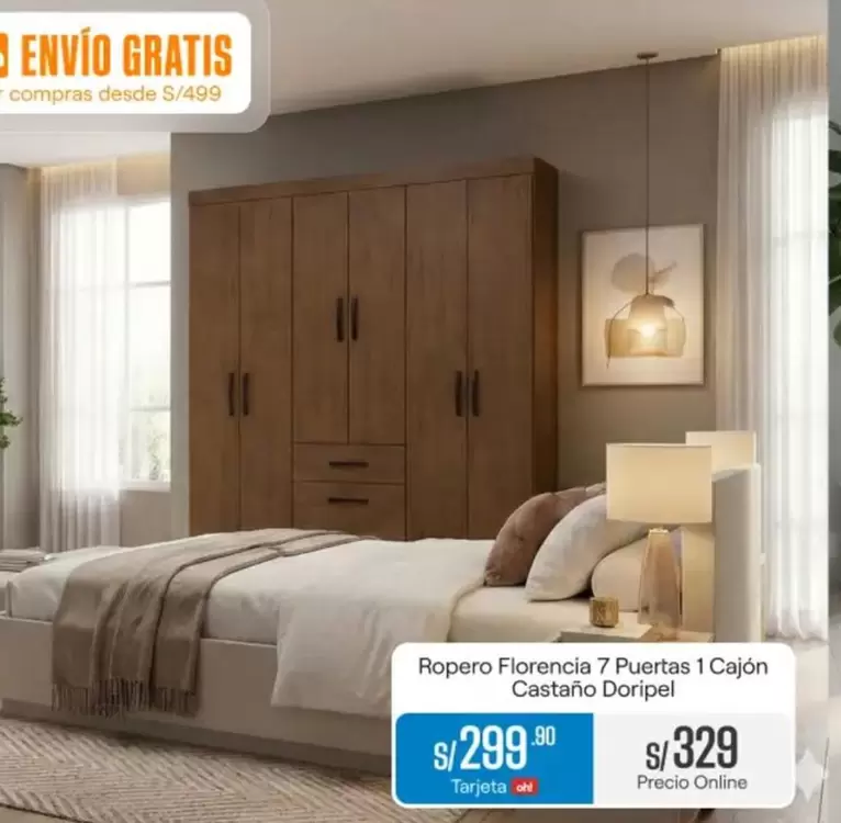 Ropero Florencia 7 Puertas 1 Cajón