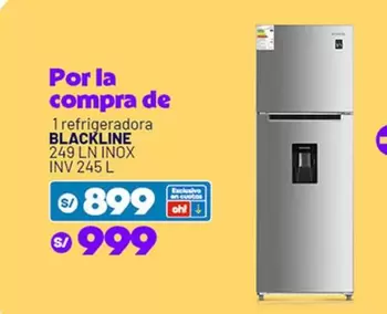 Blackline - refrigeradora 249 LN INOX INV 245 L