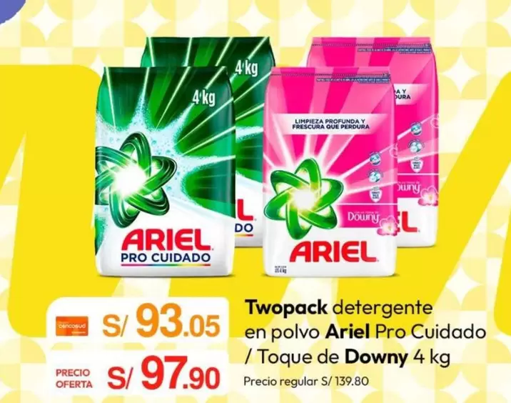Ariel - detergente en polvo Pro Cuidado / Toque de Downy