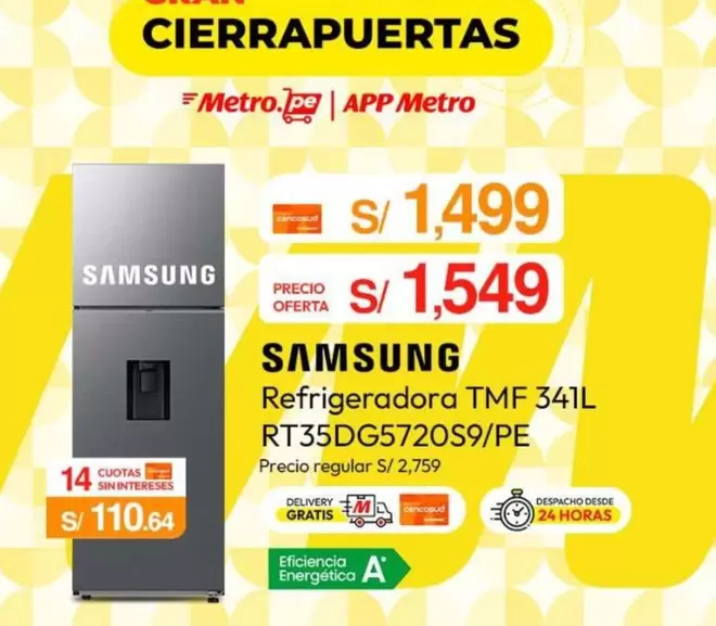 Samsung - Refrigeradora TMF 341L RT35DG5720S9/PE