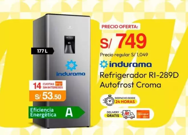 Indurama - Refrigerador RI-289D Autofrost Croma