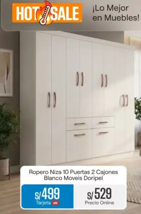 Ropero Niza 10 Puertas 2 Cajones