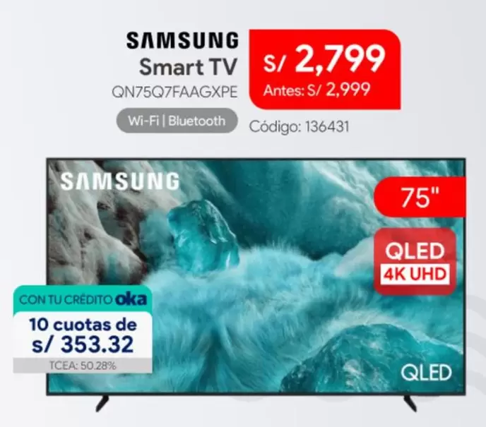 Samsung - Smart TV QN75Q7FAAGXPE