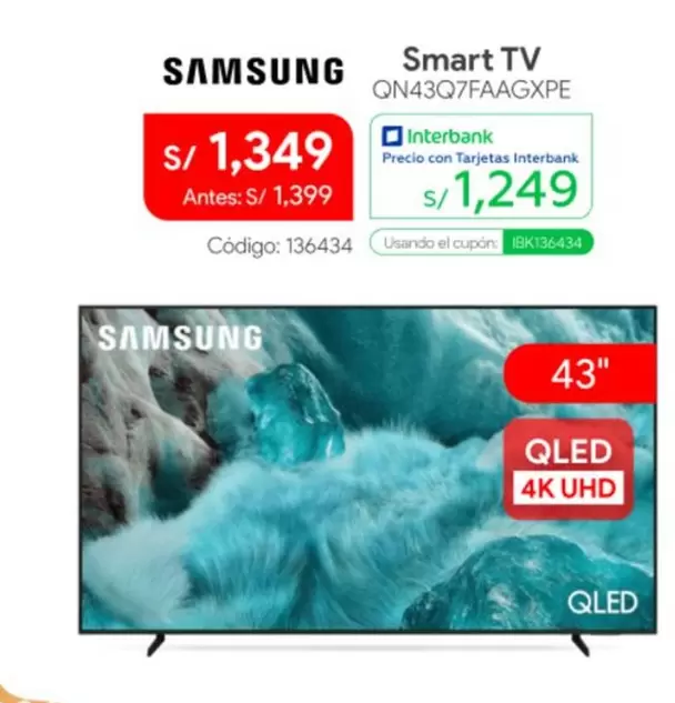 Samsung - Smart TV QN43Q7FAAGXPE