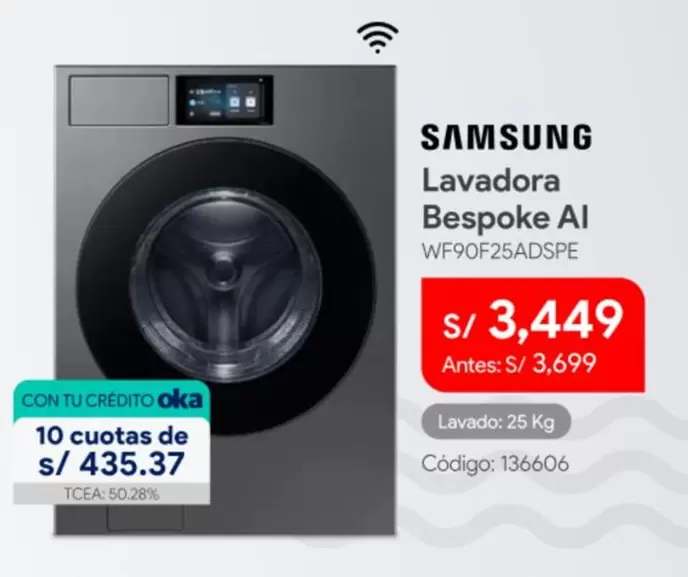 Samsung - Lavadora Bespoke Al WF90F25ADSPE