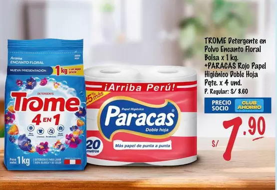 Encanto - Detergente en Polvo  Floral, Rojo Papel Higiénico Doble Hoja