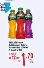 Sporade - Bebida Rehidratante Sabores Variados Bot. x 500 ml.