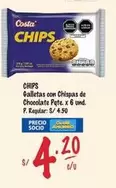 Costa - CHIPS Galletas con Chispas de Chocolate Pate. x 6 und.