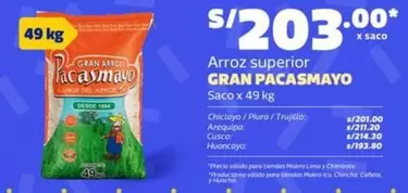 Arequipa - Arroz superior GRAN PACASMAYO