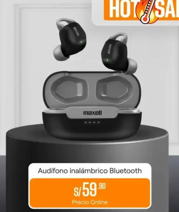 Maxell - Audifono inalámbrico Bluetooth