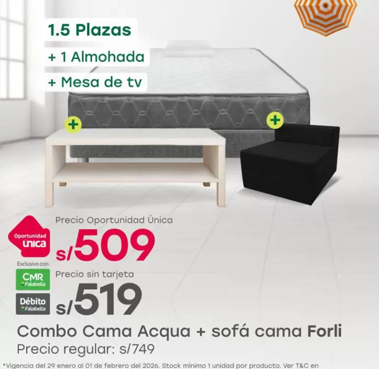 Forli - Combo Cama Acqua + sofá cama