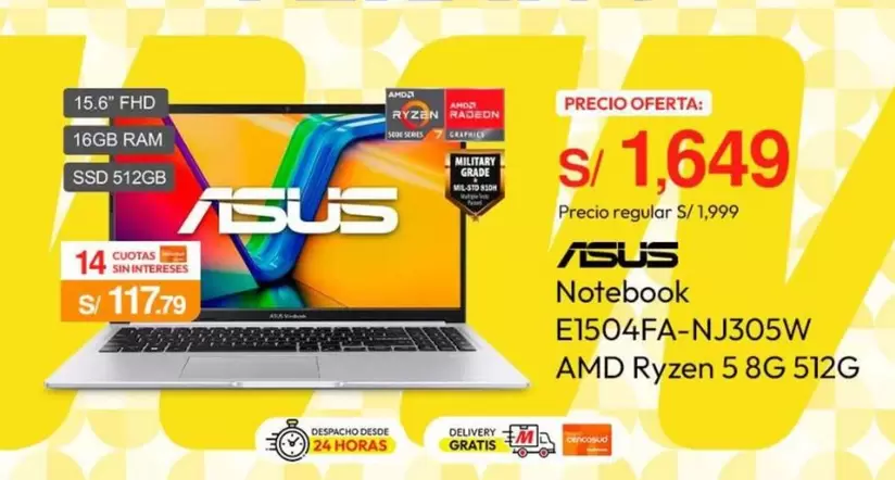 Asus - Notebook E1504FA-NJ305W AMD Ryzen 5 8G 512G