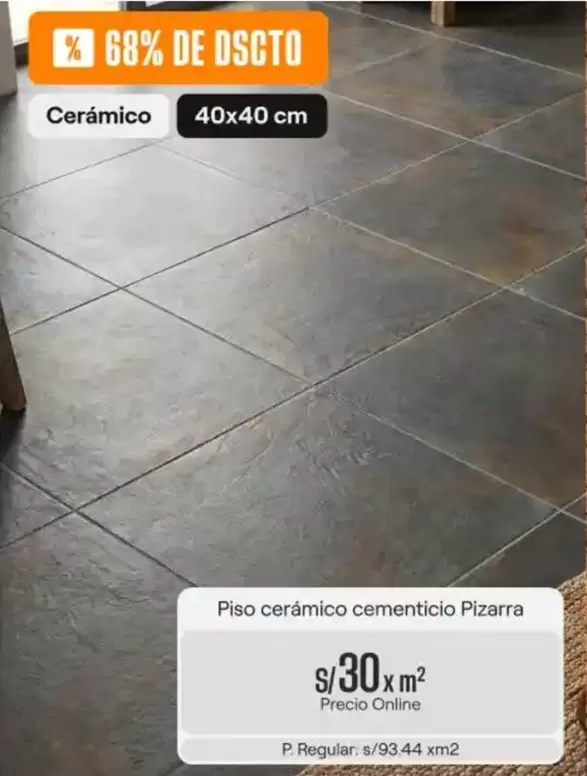 Piso cerámico cementicio Pizarra