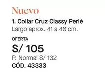 Collar Cruz Classy Perlé