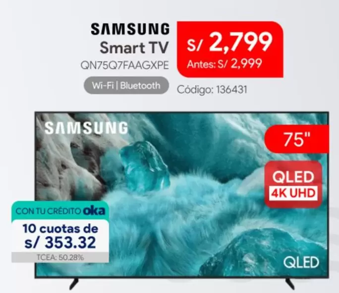 Samsung - Smart TV QN75Q7FAAGXPE