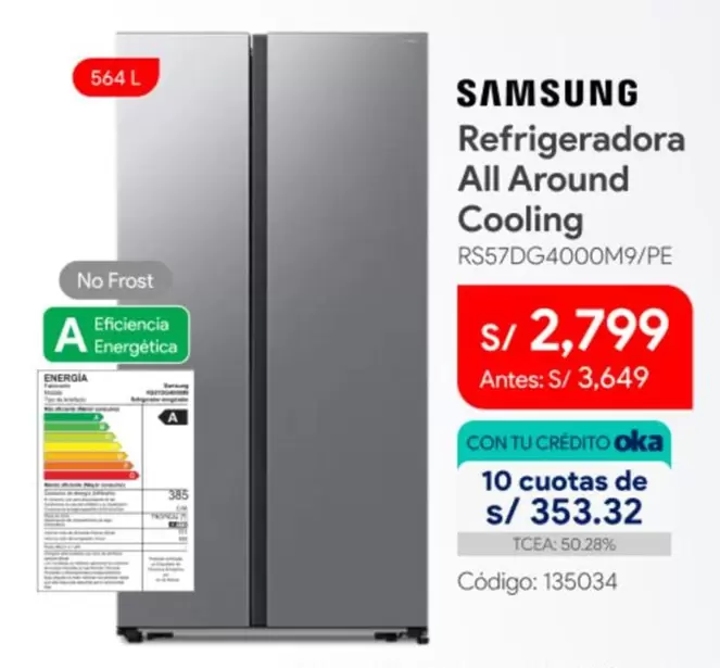 Samsung - Refrigeradora All Around Cooling RS57DG4000M9/PE