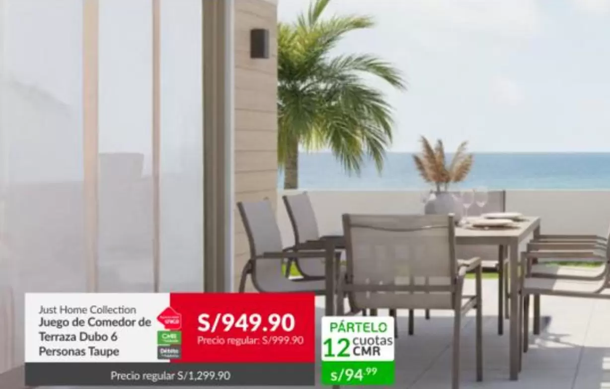 Juego de Comedor de Terraza Dubo 6 Personas