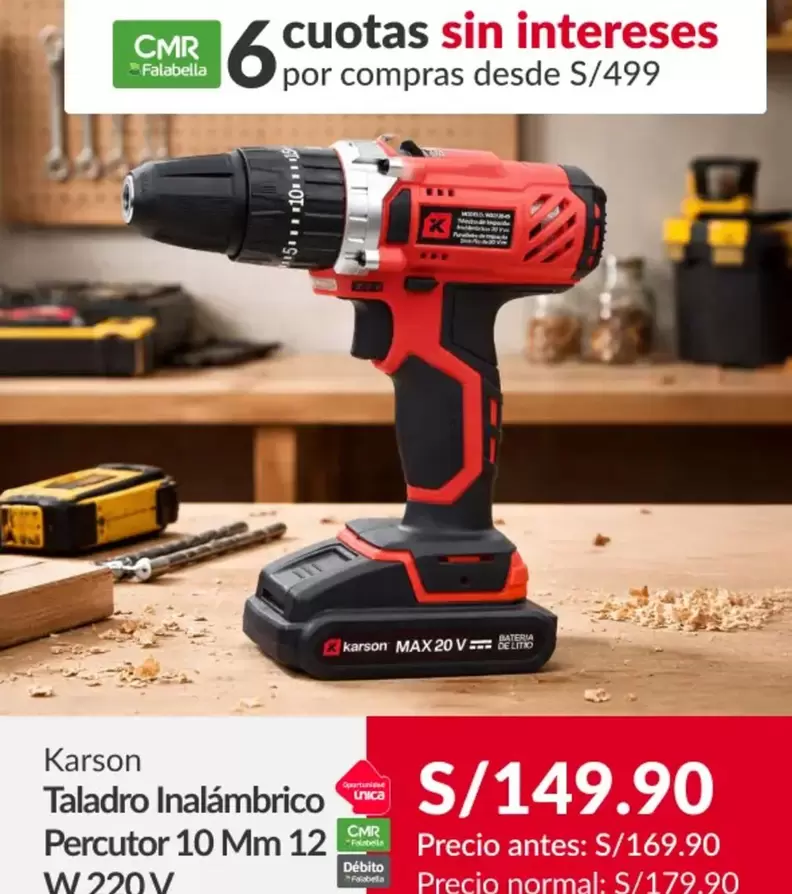 Taladro Inalámbrico Percutor 10 Mm 12