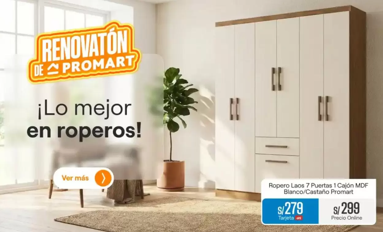 Ropero Lane 7 Puertas 1 Cajón MDF