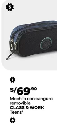 Mochila con canguro removible CLASS & WORK Teens*