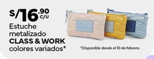 Estuche metalizado CLASS & WORK colores variados*