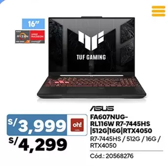 Asus - FA607NUG-RL116W R7-7445HS|512G|16G|RTX4050