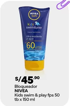 Nivea - Bloqueador Kids swim & play fps 50