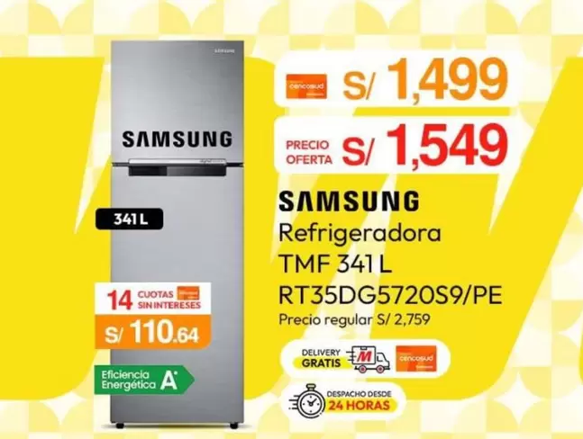 Samsung - Refrigeradora TMF 341 L RT35DG5720S9/PE
