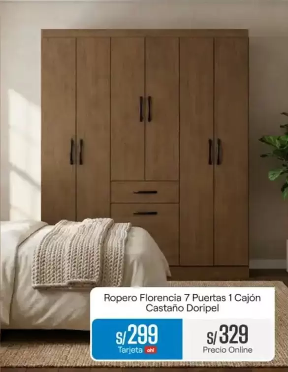 Ropero Florencia 7 Puertas 1 Cajón