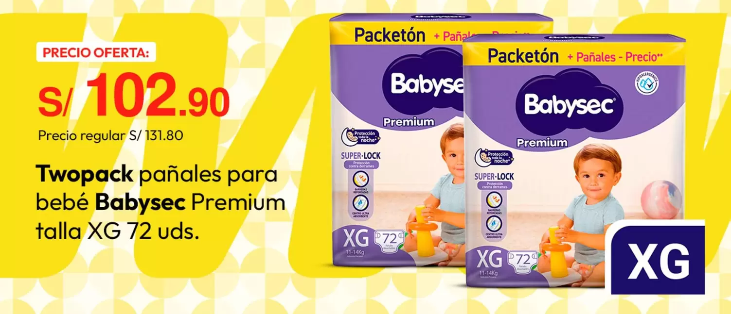 Babysec - pañales para bebé Premium talla XG 72 uds