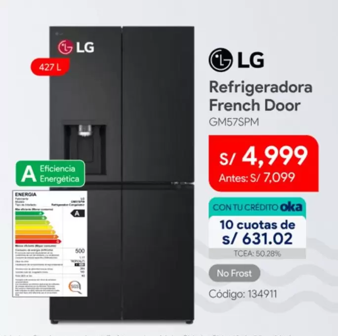 Lg - Refrigeradora French Door GM57SPM