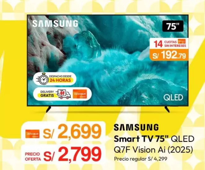 Samsung - Smart TV 75" QLED Q7F Vision Ai (2025)