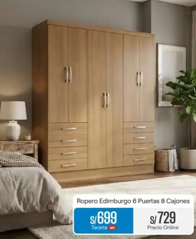 Ropero Edimburgo 6 Puertas 8 Cajones