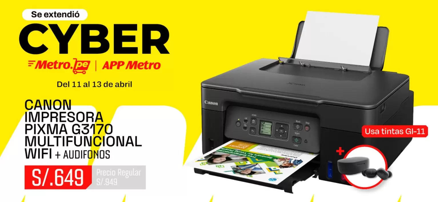 Canon - IMPRESORA PIXMA G3170 MULTIFUNCIONAL WIFI + AUDIFONOS