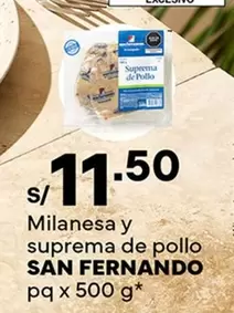 San Fernando - Milanesa y suprema de pollo