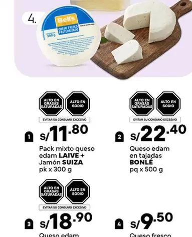 Bell's - Pack mixto queso edam LAIVE+ Jamón SUIZA