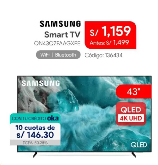 Samsung - Smart TV QN43Q7FAAGXPE