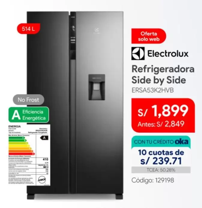 Electrolux - Refrigeradora Side by Side ERSA53K2HVB